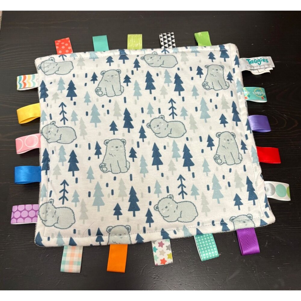 Mary Meyer Taggies Signature Collection Baby Lovey Blanket Bear & Tree Print